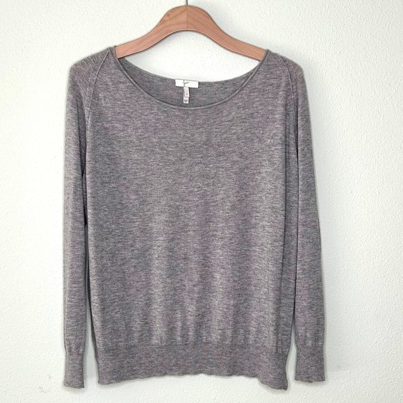 Joie Emari Viscose and Wool Blend Scoop Neck Sweater Heather Gray Size S - Picture 1 of 6